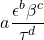 \[a\frac{\epsilon^b \beta^c}{\tau^d}\]